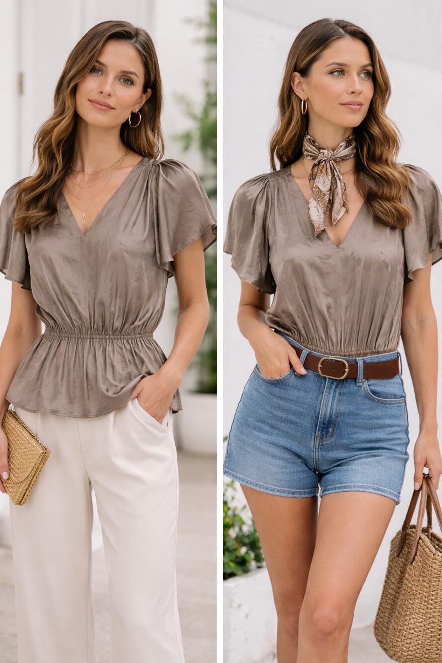 Boho Women peplum Top unique sleeves , Romantic, peasant Fairy Grunge lux Sz M